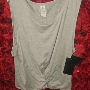90* Degree NWT Waverly Light Gray Knot-Front Muscle Tee SIZE XXL